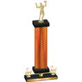 Premium Single Orange Carbon Fiber Second Place Volleyball Trophy