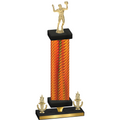 Premium Single Orange Carbon Fiber Victory Volleyball Trophy