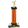 Premium Single Orange Carbon Fiber Year Volleyball Trophy