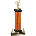 Premium Single Orange Carbon Fiber Victory Volleyball Trophy