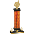 Premium Single Orange Carbon Fiber First Place Volleyball Trophy