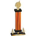 Premium Single Orange Carbon Fiber Victory Volleyball Trophy