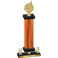 Premium Single Orange Carbon Fiber Year Volleyball Trophy