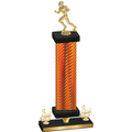 Premium Single Orange Carbon Fiber Third Place Football Trophy