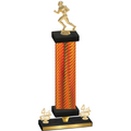 Premium Single Orange Carbon Fiber Fourth Place Football Trophy