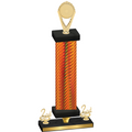 Premium Single Orange Carbon Fiber Second Place Insert Trophy