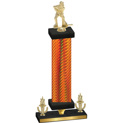 Premium Single Orange Carbon Fiber Victory Hockey Trophy