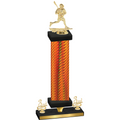 Premium Single Orange Carbon Fiber Third Place Lacrosse Trophy