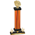 Premium Single Orange Carbon Fiber Fourth Place Basketball Trophy