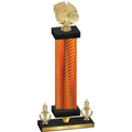 Premium Single Orange Carbon Fiber Victory Basketball Trophy