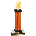 Premium Single Orange Carbon Fiber Year Pickleball Trophy