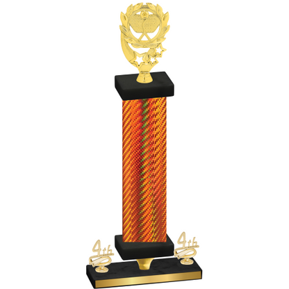 Premium Single Orange Carbon Fiber Fourth Place Pickleball Trophy