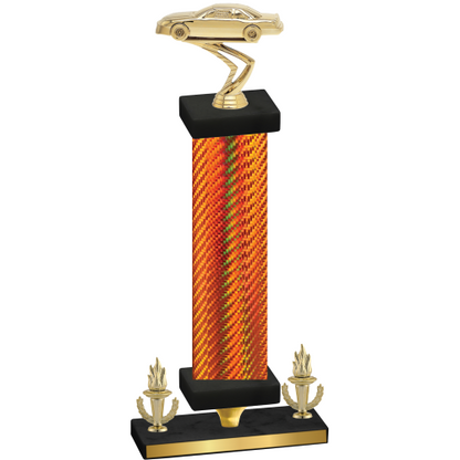 Premium Single Orange Carbon Fiber Victory Cars Trophy