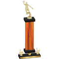 Premium Single Orange Carbon Fiber Third Place Basketball Trophy