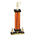 Premium Single Orange Carbon Fiber Victory Archery Trophy