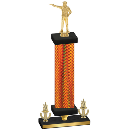 Premium Single Orange Carbon Fiber Victory Shooter Trophy