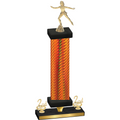 Premium Single Orange Carbon Fiber Second Place Skater Trophy
