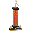 Premium Single Orange Carbon Fiber Year Skater Trophy