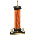 Premium Single Orange Carbon Fiber Year Chess Trophy