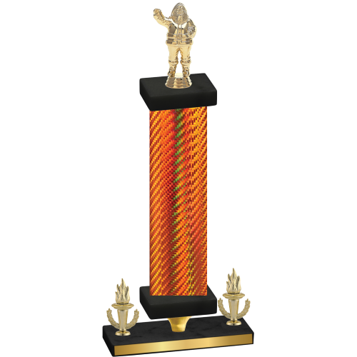 Premium Single Orange Carbon Fiber Victory Holiday Trophy