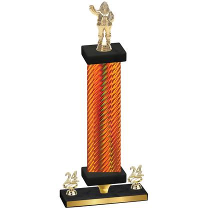 Premium Single Orange Carbon Fiber Year Holiday Trophy