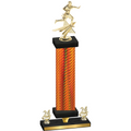 Premium Single Orange Carbon Fiber Year Flag Football Trophy