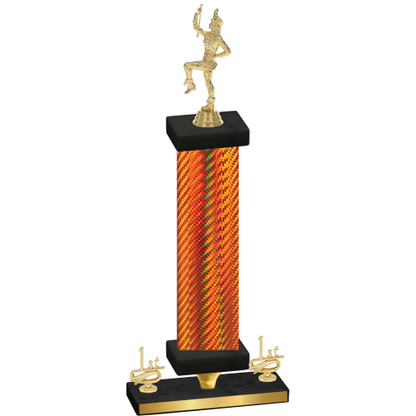 Premium Single Orange Carbon Fiber First Place Majorette Trophy