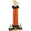 Premium Single Orange Carbon Fiber Victory Fishing Trophy