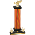 Premium Single Orange Carbon Fiber Third Place Fishing Trophy