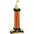 Premium Single Orange Carbon Fiber First Place Golf Trophy