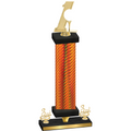 Premium Single Orange Carbon Fiber Third Place Golf Trophy