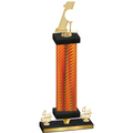 Premium Single Orange Carbon Fiber Fourth Place Golf Trophy