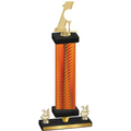 Premium Single Orange Carbon Fiber Year Golf Trophy