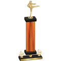 Premium Single Orange Carbon Fiber Fourth Place Karate Trophy