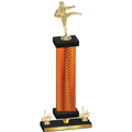 Premium Single Orange Carbon Fiber First Place Karate Trophy