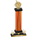 Premium Single Orange Carbon Fiber Third Place Baseball Trophy