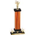 Premium Single Orange Carbon Fiber Second Place Academics Trophy