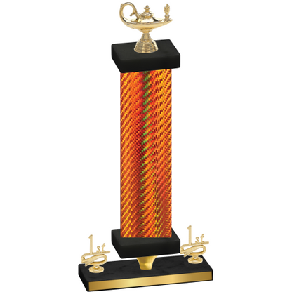 Premium Single Orange Carbon Fiber First Place Academics Trophy
