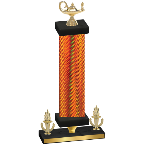 Premium Single Orange Carbon Fiber Victory Academics Trophy
