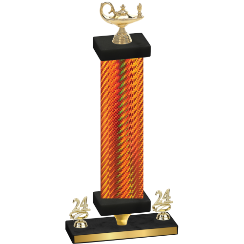 Premium Single Orange Carbon Fiber Year Academics Trophy