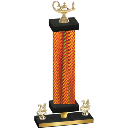 Premium Single Orange Carbon Fiber Year Academics Trophy