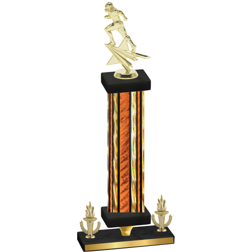 Premium Single Orange Glacier Victory Football Trophy