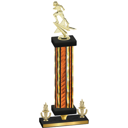 Premium Single Orange Glacier Victory Football Trophy