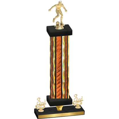 Premium Single Orange Glacier Third Place Soccer Trophy