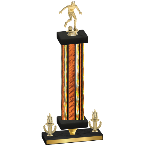 Premium Single Orange Glacier Victory Soccer Trophy