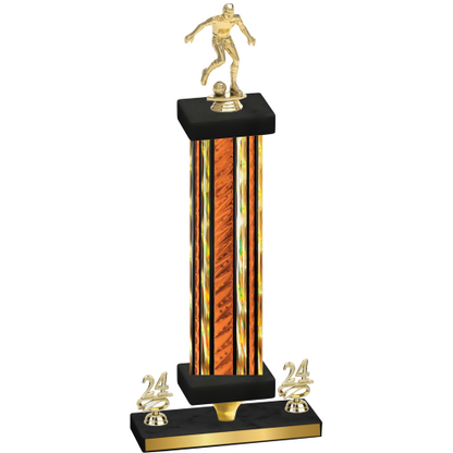 Premium Single Orange Glacier Year Soccer Trophy