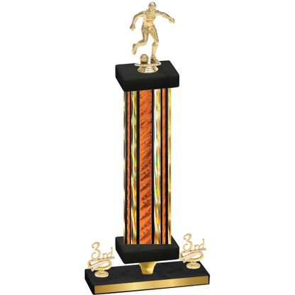 Premium Single Orange Glacier Third Place Soccer Trophy