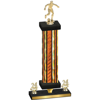 Premium Single Orange Glacier Year Soccer Trophy