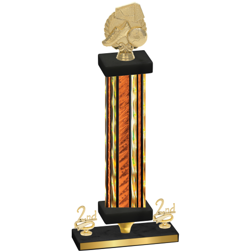 Premium Single Orange Glacier Second Place Soccer Trophy
