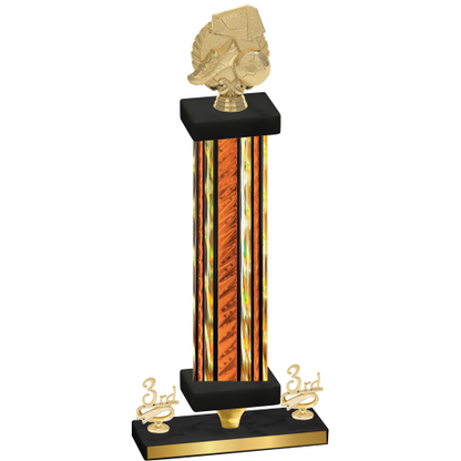 Premium Single Orange Glacier Third Place Soccer Trophy